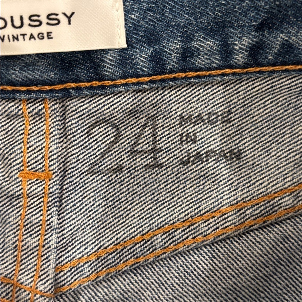 Moussy Vintage Trenton High Rise Wide‎ Straight Leg Jeans Light Wash Size 24 - Picture 6 of 10